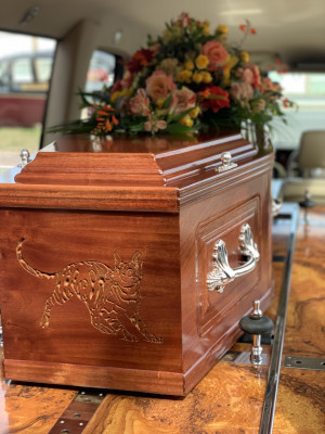 Jaguar hearse coffin